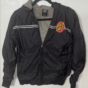 Santa Cruz Skateboards Black Windbreaker with Logo